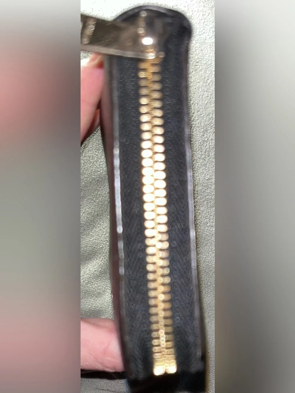 Furla EUC Black Textured Leather Zip-Around Wallet